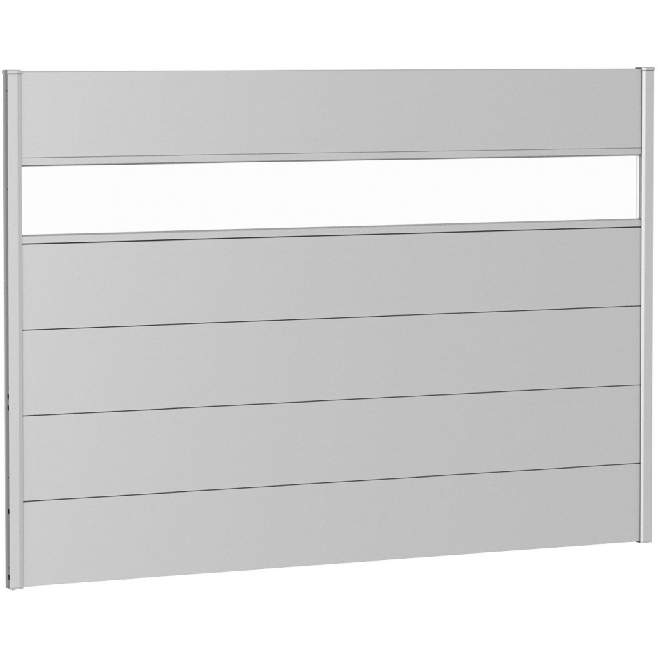 Biohort Sichtschutzzaun Wandpaneel mit Acrylglas silber-metallic Sichtschutz Steckzaun Lamellenzaun, 200x135 cm Image