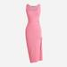 Ruched Midi Dress In Vintage Rib