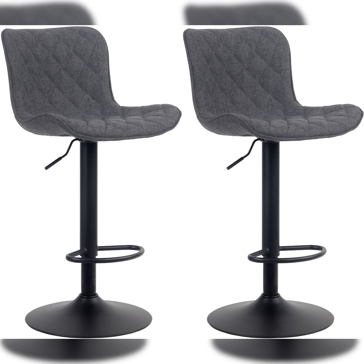 CLP 2er Set Barhocker Emma schwarz/Stoff Image