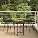 vidaXL Bistro Set Outdoor Patio Balcony Table and Chairs Rattan Look 3 Piece - 19.7" x 21.7"