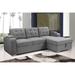 Belmont 96 in. W 2-piece Grey L Shaped Tufted Sectional Sofa Bed with Storage