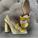 Gucci Shoes | Gucci Marmont Zebra Striped Metallic Heels - Gold & Silver | Color: Gold/Silver | Size: 36eu