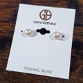 Giani Bernini Jewelry | New! Giani Bernini White Cultured Freshwater Pearl Sterling Silver Stud Earrings | Color: Silver/White | Size: Os