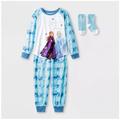 Disney Pajamas | Disney's Frozen 2 Anna & Elsa Fleece Pajama Set | Color: Blue/White | Size: Lg