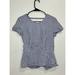 Zara Tops | 2/ $25 Zara Basic Cotton Blouse Size Medium | Color: Blue/White | Size: M