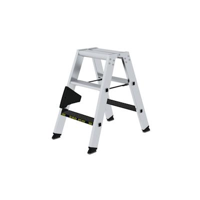 PROREGAL Stufen-Stehleiter 250 kg beidseitig begehbar mit clip-step R13 2x3 Stufen Image