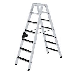 PROREGAL Stufen-Stehleiter beidseitig begehbar mit clip-step 2x7 Stufen Image