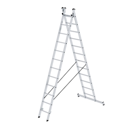 PROREGAL Sprossen-Mehrzweckleiter 2-teilig mit nivello®-Traverse 2x12 Sprossen