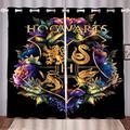 Doiicoon Harry Poter Blackout Curtains Eyelets for Bedroom, Hogwarts School Blackout Curtain Set of 2 for Children's Room (1.183 x 160 cm (2 x 91 x 160 cm)