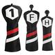 Big Teeth Golf Club Head covers Wood Set 3 PACKS 1FH DR FW UT for Driver Fairway Hybrid with No.Tag Balck White Red PU Leather