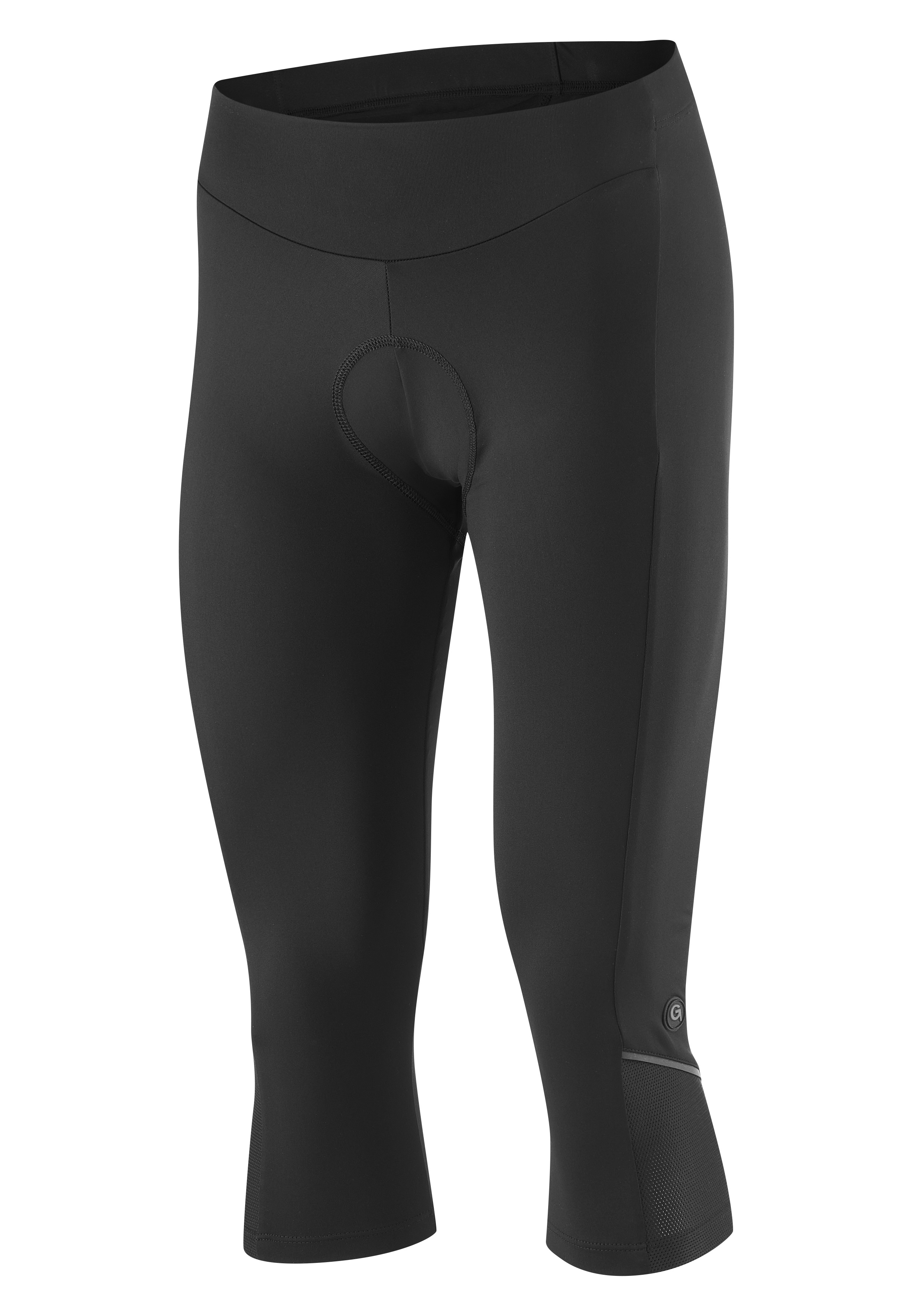 Fahrradhose GONSO "Essential Tight 3/4 W", Damen, Gr. 40, Normalgrößen, schwarz, 90% Polyamid, 10% Elastan, Hosen, Damen 3/4 Radhose mit Sitzpolster, atmungsaktive Radlerhose, Tight Fit Image