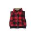 Carter's Vest: Red Checkered/Gingham Jackets & Outerwear - Size Newborn