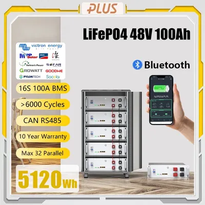 Batterie veFePO4 48V 5kW 100Ah 51.2V 200Ah > 6000 Cycles LilBUS RS485 16S BMS Max 32