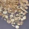 Breloque en acier inoxydable plaqué or véritable 18 carats pendentif coeur Wicca main de Fatima