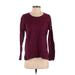 Eddie Bauer Pullover Sweater: Burgundy Color Block Tops - Women's Size X-Small