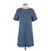 Gap Casual Dress - Shift Crew Neck Short sleeves: Blue Print Dresses - Women's Size X-Small