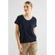 V-Shirt STREET ONE Gr. 34, blau (deep blue) Damen Shirts V-Shirts