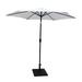 8.8 Ft Outdoor Patio Umbrella with 42 LBS Square Resin Umbrella Base Outdoor Sunshade Canopy Umbrella Pergola with Push Button Tilt and Crank Lift for Garden Deck Backyard Pool Cream