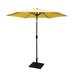 8.8 Ft Outdoor Patio Umbrella with 42 LBS Square Resin Umbrella Base Outdoor Sunshade Canopy Umbrella Pergola with Push Button Tilt and Crank Lift for Garden Deck Backyard Pool Yellow