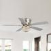 Parrot Uncle 48 Polished Nickel Low Profile Crystal Ceiling Fan with Light and Remote