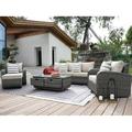 Direct Wicker 5-Pieces Classical Handwoven Rattan Sofa Set with Storage Table N/A-G 4