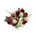 TureClos Artificial Flowers Rose Rhinestone Lightweight Faux Bunch Muiltiple Colors Dry Waterproof Floral Decoration Table Centerpieces Red