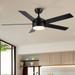 Sysdeal Ceiling Fan with Lighting Remote Control Indoor Outdoor ABS Ceiling Fan with 5 Blades Ceiling Fan for Terrace Living Room Bedroom Office Summer House - 52 Inches