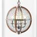 JONATHAN Y Paysan 16 4-Light Adjustable Iron Rustic Industrial LED Pendant Brown/Silver by JONATHAN Y