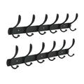 Coat Rack Wall Mounted 2 Pack Wall Hooks for Coats Heavy Duty Metal Coat Hangers for Wall 6 Hooks for Purse Clothes Jacket Backpack in Mudroom Entryway