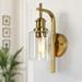 Beyond Modern Gold 1-Light Dimmable Wall Sconce with Glass Shade - 4.5 L x 7.5 W x 12.5 H 1-Light