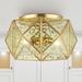 JONATHAN Y Theo 12.5 2-Light Industrial Vintage Iron/Glass LED Flush Mount Brass Gold by JONATHAN Y - 2 Light