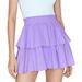 Women s Short Pleated Skirt Sexy Flowy Party Mini Skirt Fashion Casual High Waist A-Line Ruffle Hem Tennis Skirt