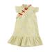 Toddler Girls Dress Short Sleeve A Line Short Dress Casual Print Yellow 90
