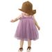Little Girl Dresses Summer Casual Sleeveless Mini Dress Casual Print Purple 90