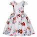 Flower Girl Dress Short Sleeve Casual Dresses Casual Print White 150