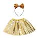 ZHAGHMIN Pink Tennis Skirt Kids Kids Girls Ballet Skirts Party Tulle Dance Skirt Bow Hairband Set Olive Vest Toddler Girl 2 Year Old Girl Birthday Party Organizing Dress Up Girls Short Skirt Skirt F