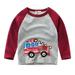 ZHAGHMIN T Shirt Top Boys Shorts With Pocket Cute Toddler Kids Baby Boys Girls Cars Print Long Sleeve Crewneck T Shirts Tops Tee Clothes for Children Sleeveless Workout Top Youth Boy Clothe Apparel