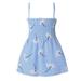 Girl s Summer Dresses Sleeveless Mini Dress Floral Print Blue 90