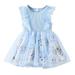 Girls Midi Dress Sleeveless Mini Dress Casual Print Blue 100