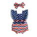 ZHAGHMIN Baby Gifts for Girls Baby Girl Independence Day Patchwork Stripes Sleeveless Butterfly Crawling Clothes 3 To 18 Months Baby Girl Nautical Outfit Baby Girl Winter Clothes 12 18 Month