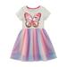 ZHAGHMIN Girls Formal Dresses Size 14-16 Girls Butterfly Print Dresses Pink Butterfly Sequins Gradient Dress Cute Summer dress 2 To 7 Years Girls 7 Dress 5T Fall Dress Dress for 3 Year Old Girls