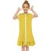 Toddler Girls Dress Short Sleeve Casual Dress Casual Print Yellow 150