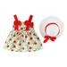 Printed Dress Girls Hat Baby Bowknot Princess 6M-3Y Suspenders Floral Sleeveless Set Girls Dresses Baby Clothes Dress Christmas Sweater Dress for Girls