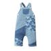 Peyakidsaa Toddler Baby Girls Casual Romper Butterfly Printed Patchwork Suspender Long Jumpsuit