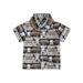 Arvbitana Baby Boy Gentlemen Shirt Geometric / Cow Printed Short Sleeve Button Up T-shirt Summer Casual Western Clothes Top for Toddler 3M-3T