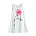 Little Girl Dresses Summer Casual Sleeveless Mini Dress Floral Print White 120