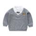 ZHAGHMIN Toddler Baby Spring Clothes Set Kids Children Toddler Baby Boys Long Sleeve Gentleman Cute Cartoon Patchwork Bowknot Sweater Blouse Tops Outfits Clothes Kid Long Toddler Boys Tops Shirts Fo