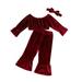 Outfits for Girls Size 7-8 Blanket Set for Baby Girl Toddler Girls Winter Long Sleeve Tops Pants With Headband 3PCS Outfits Clothes Set For Babys Clothes Kids Clothes Baby Girls