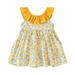 Girl s Summer Dresses Sleeveless Casual Dresses Floral Print Yellow 8