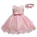 Summer Dresses Girls And Toddlers Sleeveless Midi Dresses Casual Print Pink 100